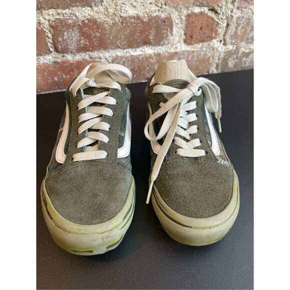 Kids VANS Off The Wall Green Camouflage Size 2.5 - Picture 3 of 8